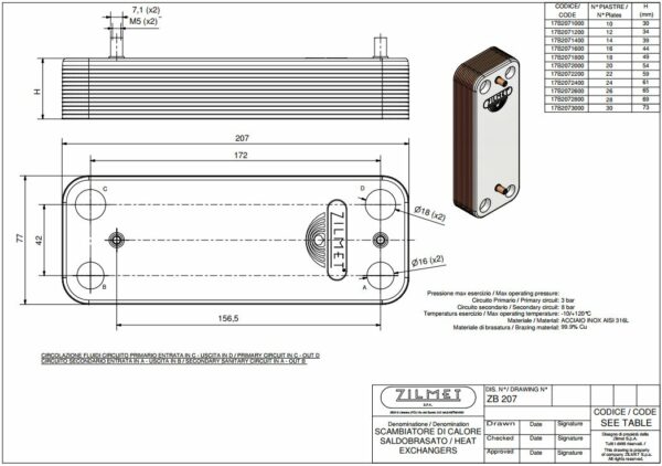 Scambiatore secondario Baxi 12 piastre jjj005686670 ex 005653660 JJJ005686660